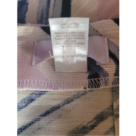 Loft Skirt Tan/Blue Back Zip/Slit Sz 8 - Picture 5 of 5